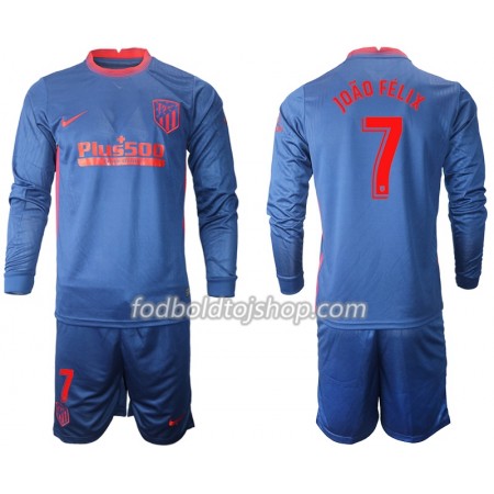 Atlético de Madrid Joao Felix 7 Børn Udebane Fodboldsæt 2020-21 L/S (+ Korte bukser)